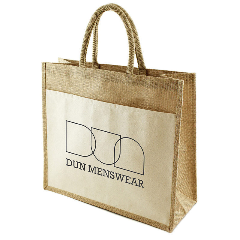 Funo Jute Bag with canvas pocket